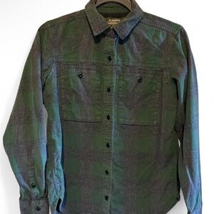 Co-Op REI Green and Black Plaid Button-Down Shirt